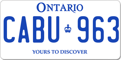 ON license plate CABU963