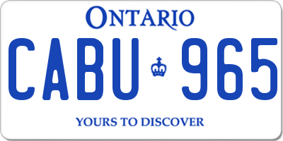 ON license plate CABU965