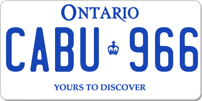 ON license plate CABU966