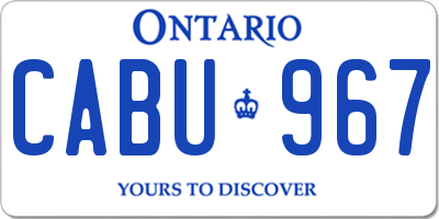 ON license plate CABU967