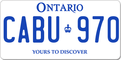 ON license plate CABU970