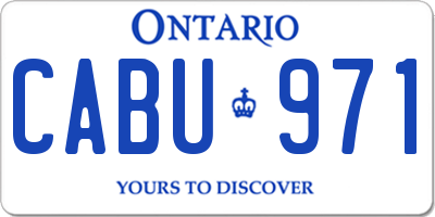 ON license plate CABU971