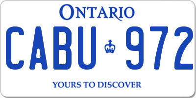 ON license plate CABU972