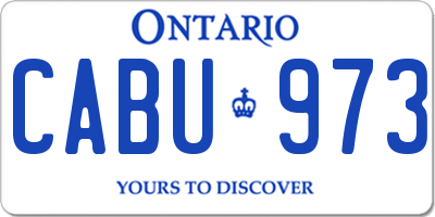 ON license plate CABU973