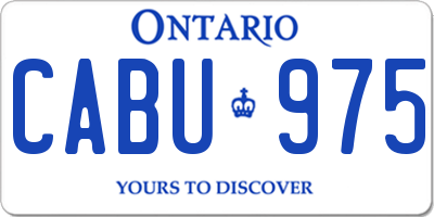 ON license plate CABU975