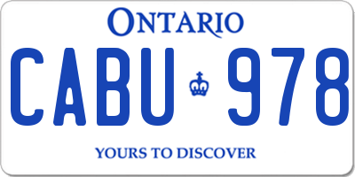 ON license plate CABU978