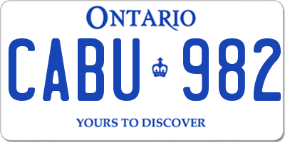 ON license plate CABU982