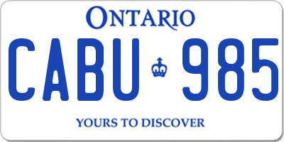 ON license plate CABU985