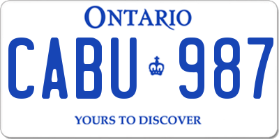 ON license plate CABU987