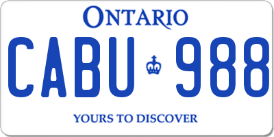 ON license plate CABU988