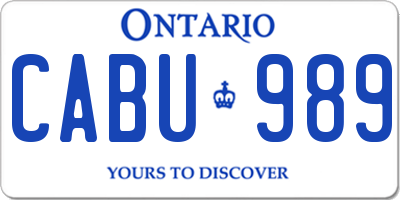 ON license plate CABU989