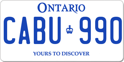 ON license plate CABU990