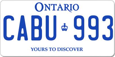 ON license plate CABU993