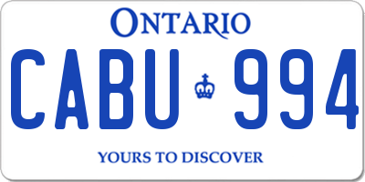 ON license plate CABU994