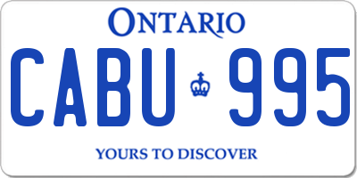 ON license plate CABU995