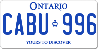 ON license plate CABU996