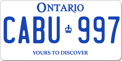 ON license plate CABU997