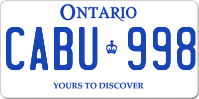 ON license plate CABU998