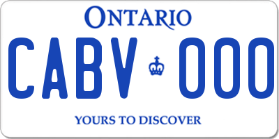 ON license plate CABV000