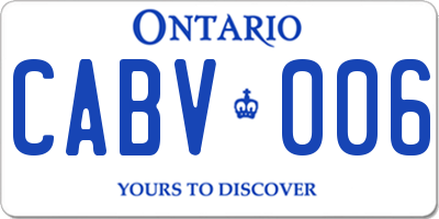 ON license plate CABV006