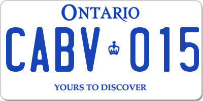 ON license plate CABV015