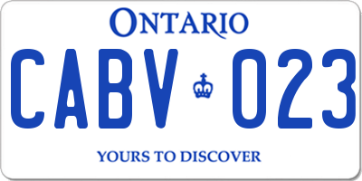 ON license plate CABV023