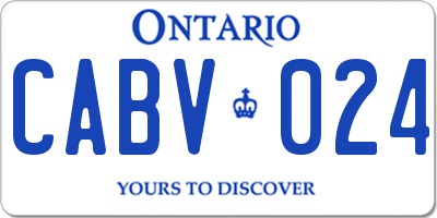 ON license plate CABV024