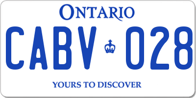 ON license plate CABV028