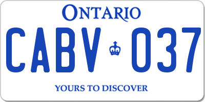 ON license plate CABV037