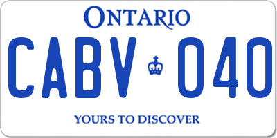 ON license plate CABV040