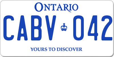 ON license plate CABV042