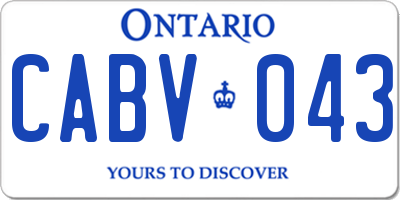 ON license plate CABV043