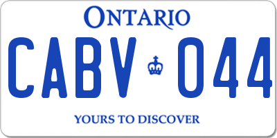 ON license plate CABV044