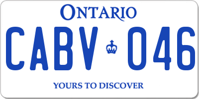 ON license plate CABV046