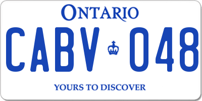 ON license plate CABV048