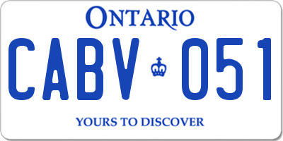 ON license plate CABV051