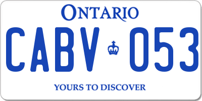 ON license plate CABV053