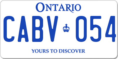 ON license plate CABV054