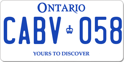 ON license plate CABV058