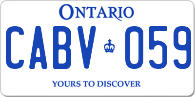 ON license plate CABV059