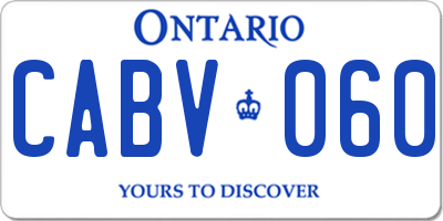 ON license plate CABV060