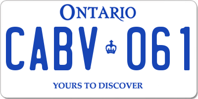 ON license plate CABV061