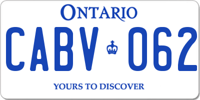 ON license plate CABV062