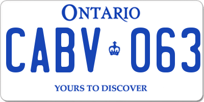 ON license plate CABV063