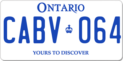 ON license plate CABV064