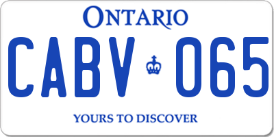 ON license plate CABV065