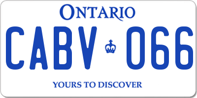 ON license plate CABV066