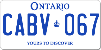 ON license plate CABV067