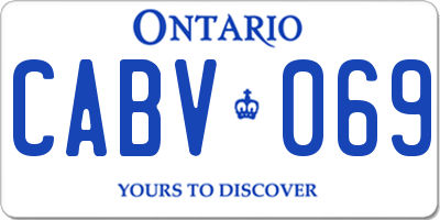 ON license plate CABV069