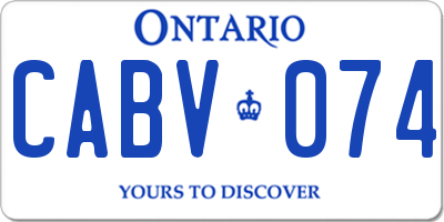 ON license plate CABV074